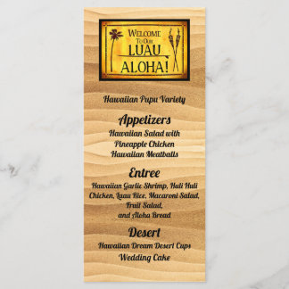 Menu Hawaiian Luau Wedding Flat