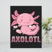 Menu Heart Axolotl | Caricature mignon Axolotl (Debout devant)