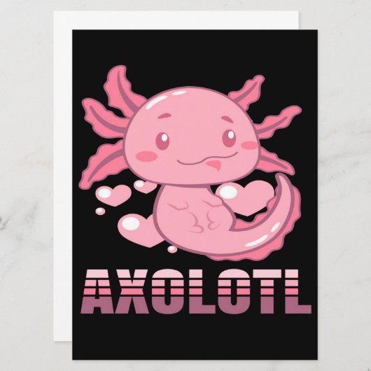 Menu Heart Axolotl | Caricature mignon Axolotl (Devant / Derrière)