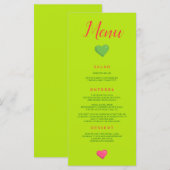 Menu Heart Wedding Groen (Voorkant / Achterkant)