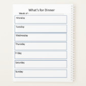 Menu Hebdomadaire Carte d'effacement à sec - Quoi  (Dos)