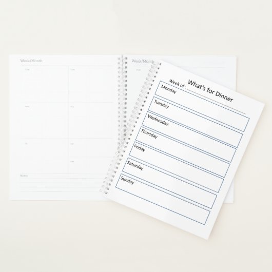 Menu Hebdomadaire Carte d'effacement à sec - Quoi  (Devant avec enveloppe)