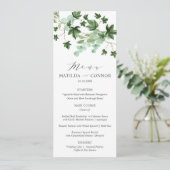Menu Hedera | Élégante typographie Mariage gris ou part (Debout devant)