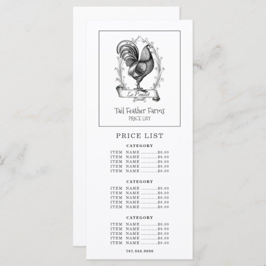 Menu Hen Banner Prix du ranch agricole (Devant / Derrière)