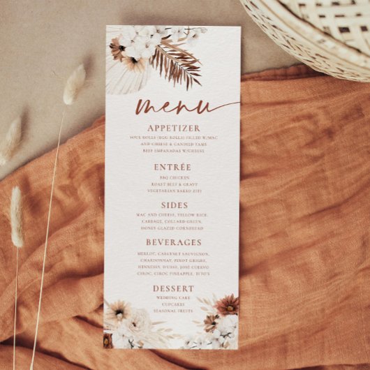 Menu Herbe de Pampa Bohème