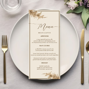 Menu Herbe des Pampas Terreux Bohème Exotique Mariage