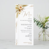 Menu herbe des Pampas tropicale aquarelle boho mariage (Debout devant)