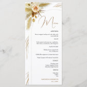 Menu herbe des Pampas tropicale aquarelle mariage bohèm (Devant)