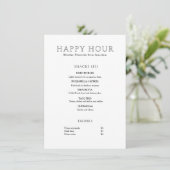 Menu Heure Heureuse Minimaliste Moderne (Debout devant)
