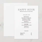 Menu Heure Heureuse Minimaliste Moderne (Devant / Derrière)