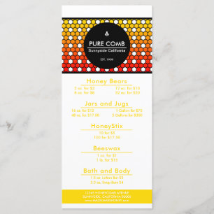 Menu hexa d'abeille de miel de rucher de nid