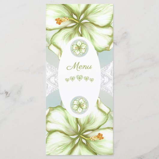 Menu Hibiscus & dentelle BLANC (Dos)