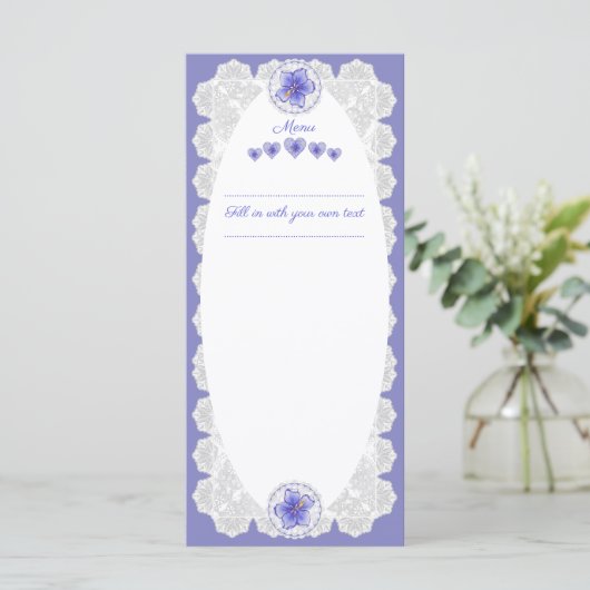 Menu Hibiscus & dentelle BLEU (Debout devant)