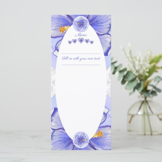 Menu Hibiscus & dentelle BLEU (Debout devant)