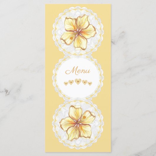 Menu Hibiscus & dentelle JAUNE (Dos)