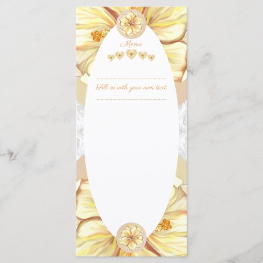 Menu Hibiscus & dentelle JAUNE (Devant)
