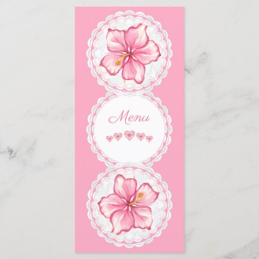 Menu Hibiscus & dentelle PINK (Dos)