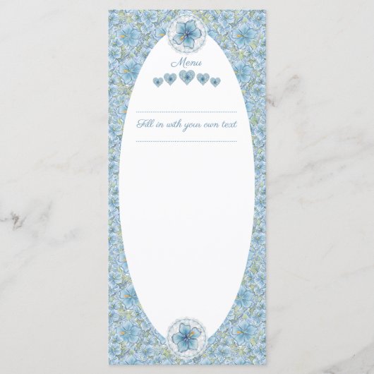 Menu Hibiscus & dentelle TURQUOISE (Devant)