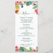 Menu Hibiscus floral tropical Mariage hawaïen (Devant)