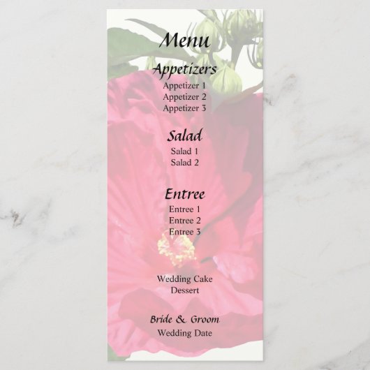 Menu Hibiscus Rose Foncé (Devant)