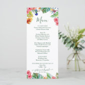 Menu Hibiscus rose tropical Mariage hawaïen (Debout devant)