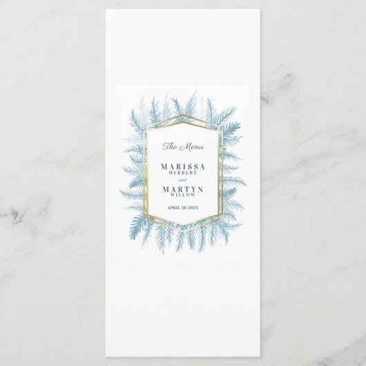 Menu Hiver à feuillage persistant feuillage aquarelle b (Devant)