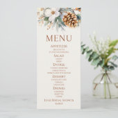 Menu Hiver Floral Pine Tree Fête des mariées Nourriture (Debout devant)