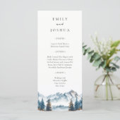 Menu Hiver Montagnes Pine Tree Mariage (Debout devant)