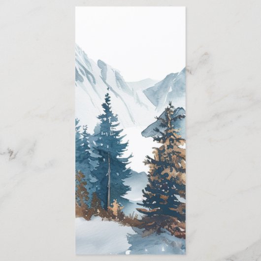 Menu Hiver Montagnes Pine Tree Mariage (Dos)