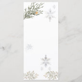 Menu Hiver Onederland Bois Animaux Première Anniversair (Dos)