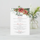 Menu Holiday Poinsettia Mariage 4,5 po x 6,25 po (Debout devant)