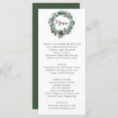 Menu Holly Feuilles, Pine, Berries Mariage d'hiver (Devant / Derrière)