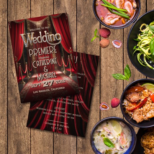 Menu Hollywood Movie Red Carpet Premiere Mariage