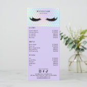 Menu Holographic Lashes Salon Price List (Debout devant)