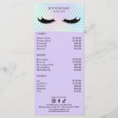 Menu Holographic Lashes Salon Price List (Devant)