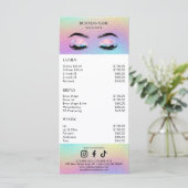 Menu Holographic Salon Price List (Debout devant)