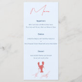 Menu Homard à thème Maine mariage (Devant)