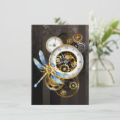 Menu Horloge à vapeur avec libellule mécanique (Debout devant)