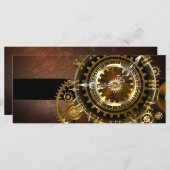 Menu Horloge Steampunk avec des engrenages anciens (Devant / Derrière)