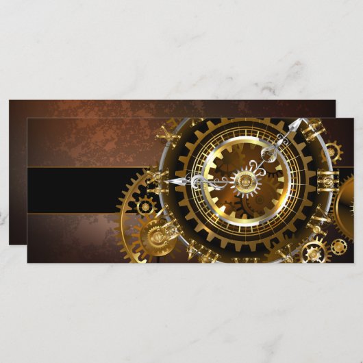 Menu Horloge Steampunk avec des engrenages anciens (Devant / Derrière)