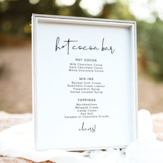 Menu Hot-coa-balk ADELLA Edgy Minimalist Poster