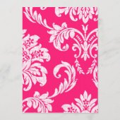 Menu Hot-Pink Damask Weddenschap (Achterkant)