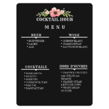 MENU HOUR COCKTAIL personnalisable