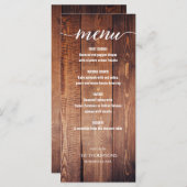 Menu Hout Rustisch Thankgiving (Voorkant / Achterkant)