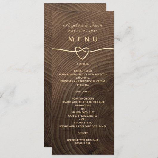 Menu Hout Wedding (Voorkant / Achterkant)