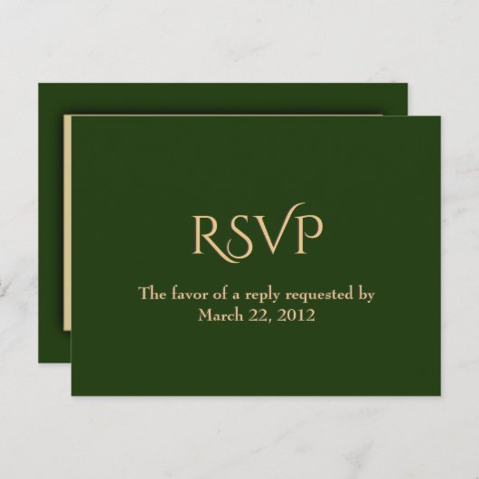 Menu Hunter Green et Gold RSVP (Devant / Derrière)