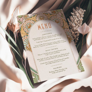 Menu Huwelijk Vintage Art Nouveau door Mucha Invit Kaart