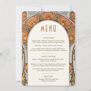 Menu Huwelijk Vintage Art Nouveau door Mucha Kaart