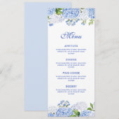 Menu Hydrangea Bleu Classique (Devant / Derrière)