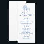 Menu Hydrangea Dusty Blue Floral Mariage<br><div class="desc">Menu Mariage Floral Hydrangea Dusty Blue. Éléments correspondants disponibles.</div>